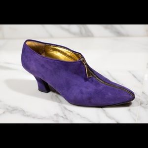 Vintage Anne Klein Couture Suede Bootie Heels